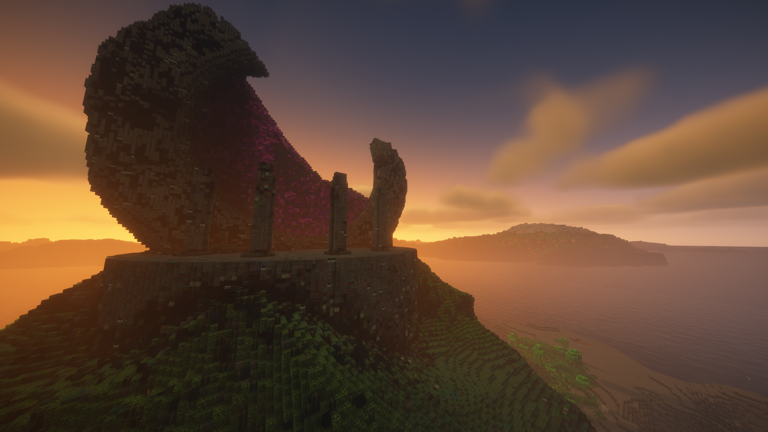 orb structure on a mountain in minecraft